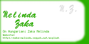 melinda zaka business card